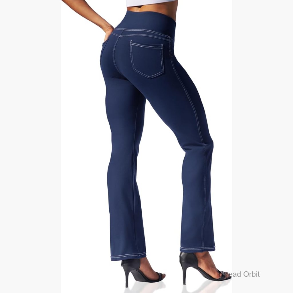 High Waisted Bootcut Yoga Pants With Pockets, Flare Leggings, Tummy Control
